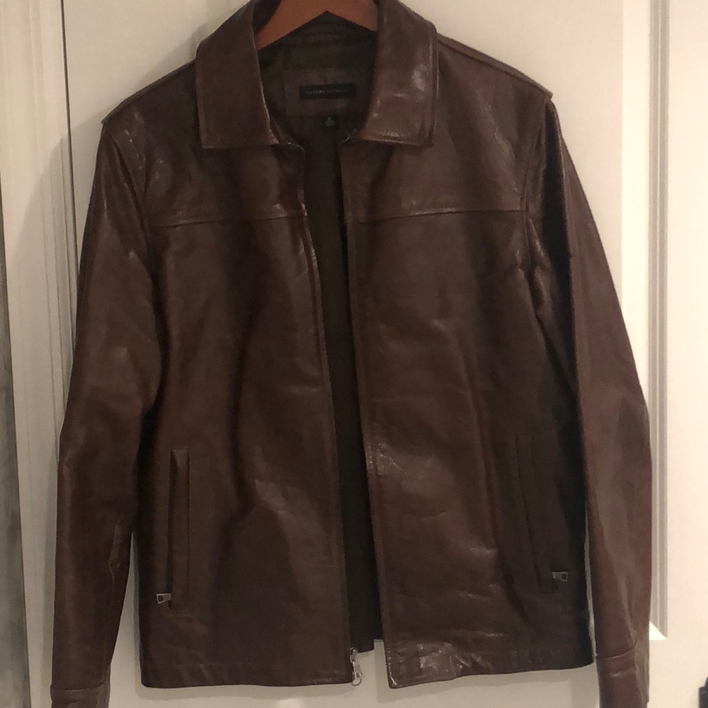 Men’s banana republic leather jacket